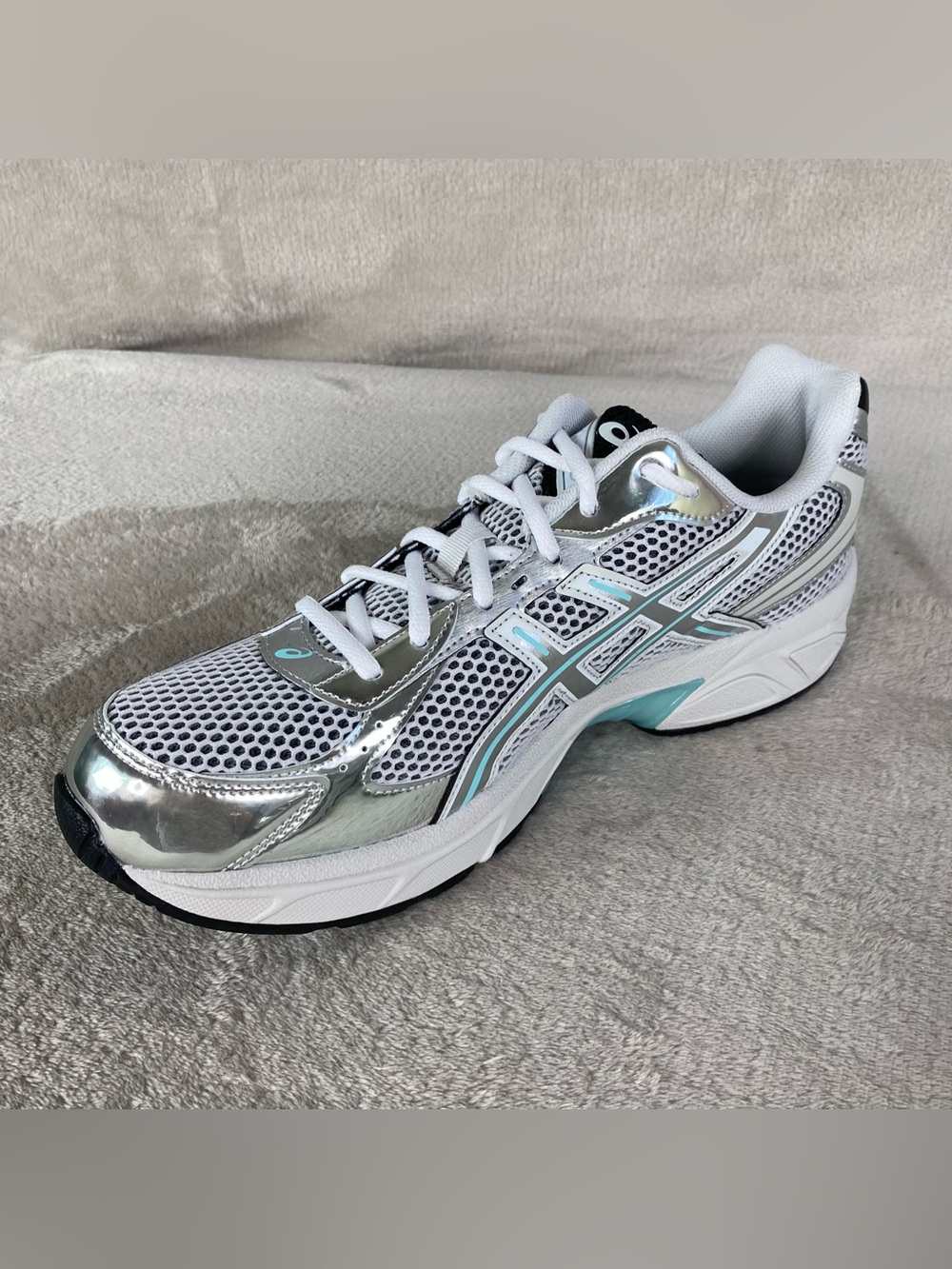Asics Gel-1130 White Silver Mint Mens Size 12 Running Shoes 1203B062 NEW - Picture 7 of 10